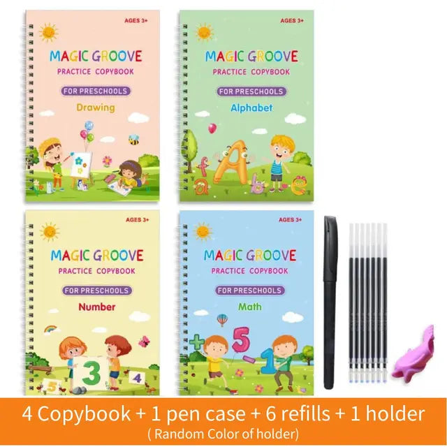 Free Wiping Spanish Magic Copybook Pen Preschools Kids Calligraphy Children Reusable Español Writing Practice Book Age 3-8