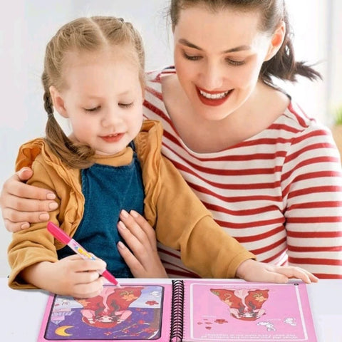 Magic Water Drawing Book Kids Painting Drawing Toys Reusable Coloring Book Early Education Toys for Toddlers 2-4 Girls Boys Gift