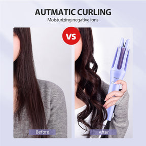 AUTOMATIC ROTATING HAIR CURLER